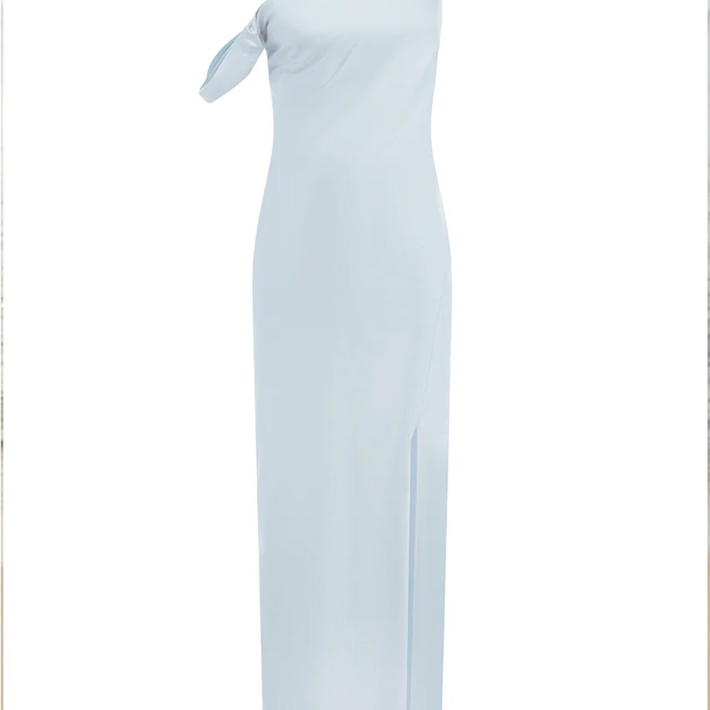 Elegant One-Shoulder Light Blue Gown